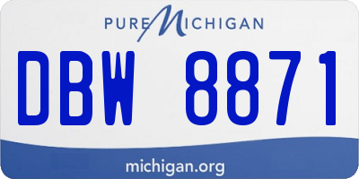 MI license plate DBW8871