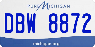 MI license plate DBW8872