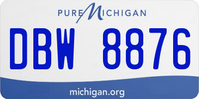 MI license plate DBW8876