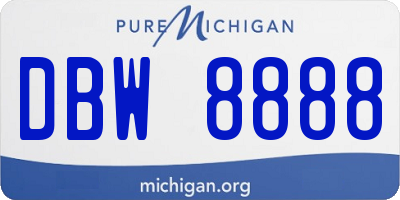 MI license plate DBW8888