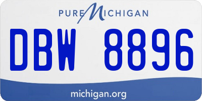 MI license plate DBW8896