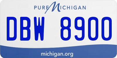 MI license plate DBW8900