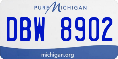 MI license plate DBW8902