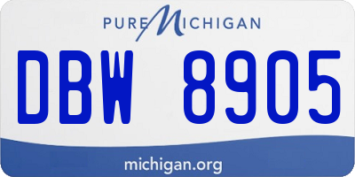 MI license plate DBW8905