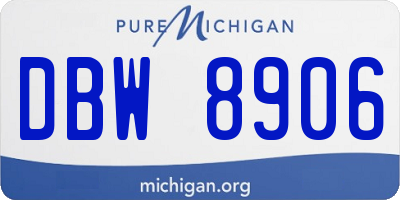 MI license plate DBW8906