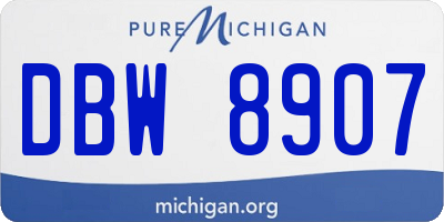 MI license plate DBW8907