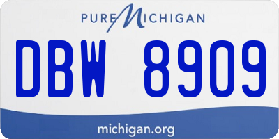 MI license plate DBW8909