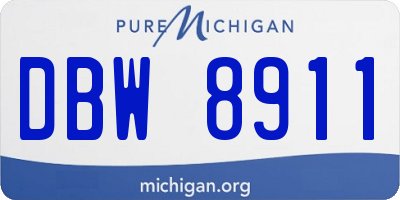 MI license plate DBW8911