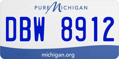 MI license plate DBW8912