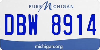 MI license plate DBW8914