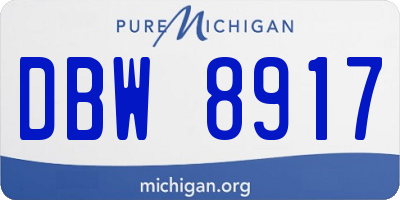 MI license plate DBW8917