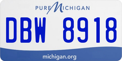 MI license plate DBW8918