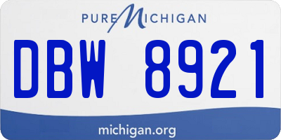 MI license plate DBW8921