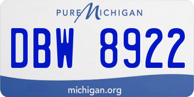 MI license plate DBW8922