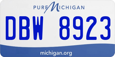 MI license plate DBW8923