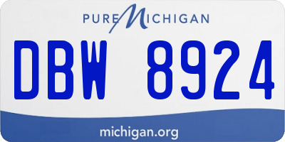 MI license plate DBW8924