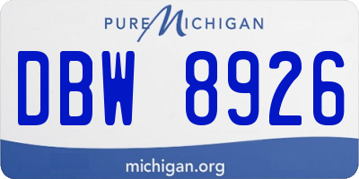 MI license plate DBW8926