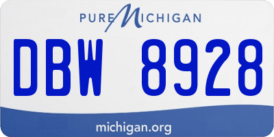 MI license plate DBW8928