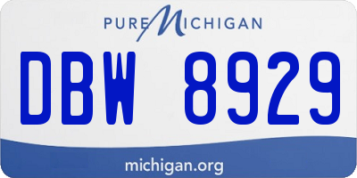 MI license plate DBW8929