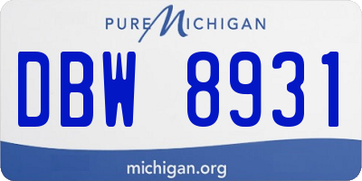 MI license plate DBW8931