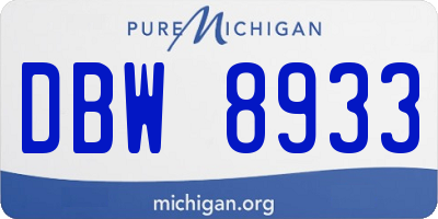 MI license plate DBW8933