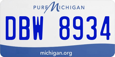 MI license plate DBW8934