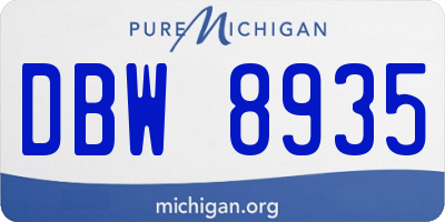 MI license plate DBW8935