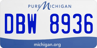 MI license plate DBW8936