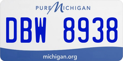 MI license plate DBW8938
