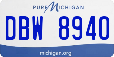 MI license plate DBW8940