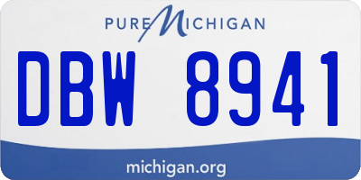 MI license plate DBW8941