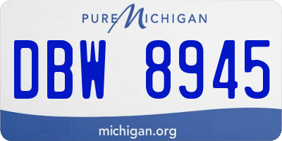 MI license plate DBW8945