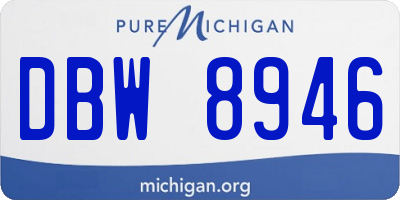 MI license plate DBW8946