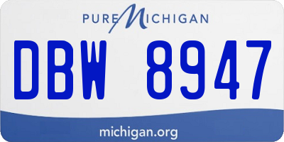 MI license plate DBW8947