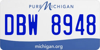 MI license plate DBW8948