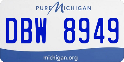 MI license plate DBW8949
