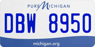 MI license plate DBW8950