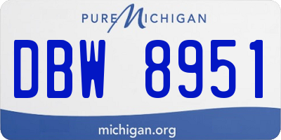 MI license plate DBW8951