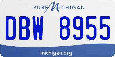 MI license plate DBW8955