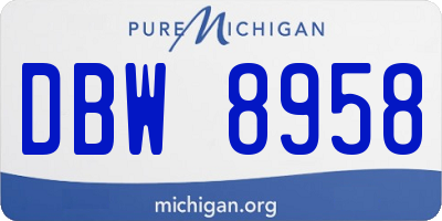 MI license plate DBW8958