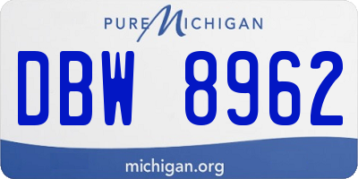 MI license plate DBW8962