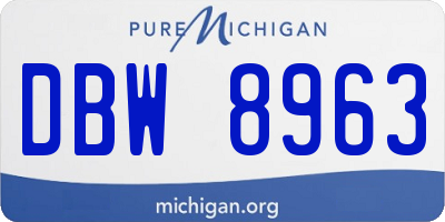 MI license plate DBW8963