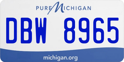 MI license plate DBW8965