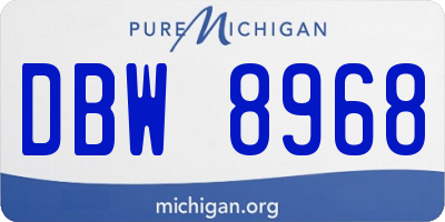 MI license plate DBW8968