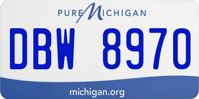 MI license plate DBW8970