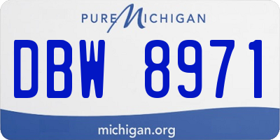 MI license plate DBW8971