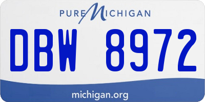 MI license plate DBW8972