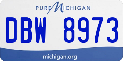MI license plate DBW8973