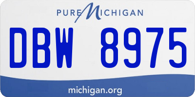 MI license plate DBW8975