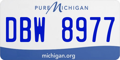MI license plate DBW8977
